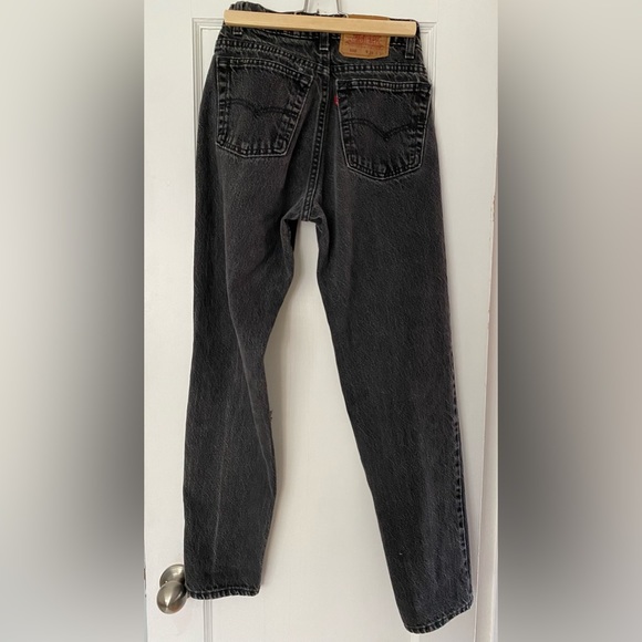 Vintage Levi’s 550 W28 L30 Washed Black High Rise Tapered Women - Picture 4 of 15